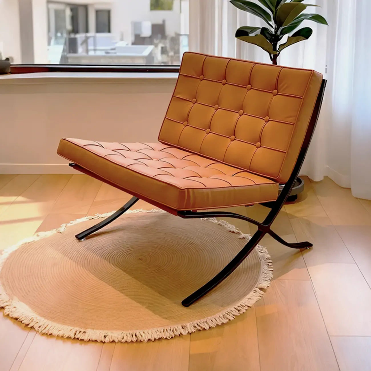Fauteuil relax en cuir style moderne du milieu du siècle