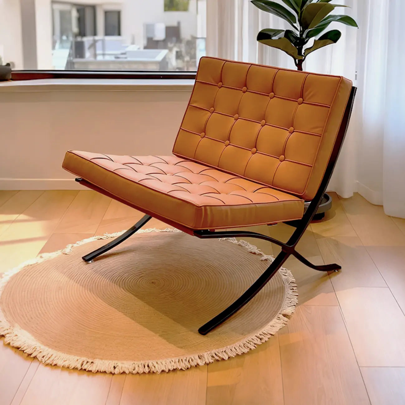 Fauteuil relax en cuir style moderne du milieu du siècle