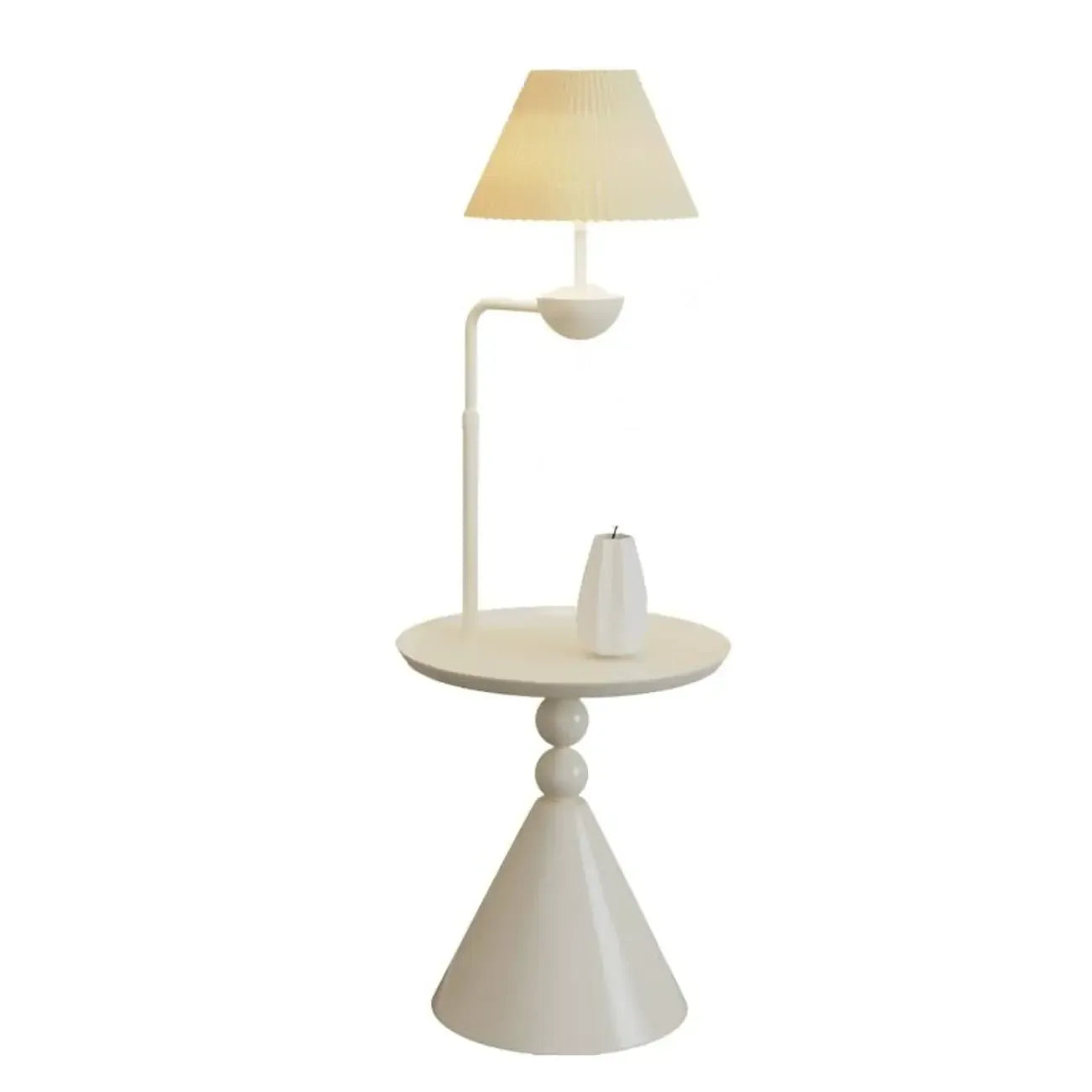 Lampadaire contemporain en métal noir avec table d'appoint