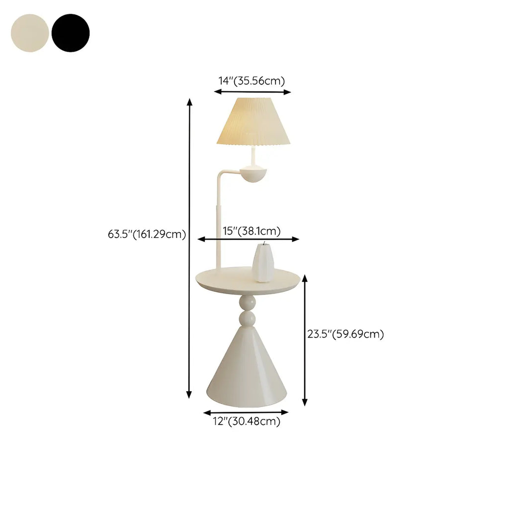 Lampadaire contemporain en métal noir avec table d'appoint