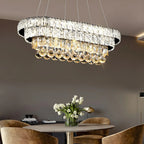 Suspension élégante en cristal doré/argent pour îlot de cuisine