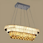 Suspension élégante en cristal doré/argent pour îlot de cuisine