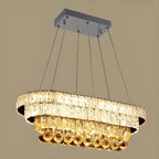 Suspension élégante en cristal doré/argent pour îlot de cuisine