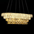 Suspension élégante en cristal doré/argent pour îlot de cuisine