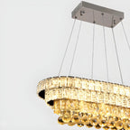 Suspension élégante en cristal doré/argent pour îlot de cuisine
