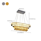 Suspension élégante en cristal doré/argent pour îlot de cuisine