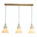 Suspension moderne à 3 lumières en verre, style dôme de grange, pour îlot de cuisine