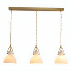 Suspension moderne à 3 lumières en verre, style dôme de grange, pour îlot de cuisine