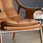 Fauteuil d'appoint contemporain en cuir avec structure en bois