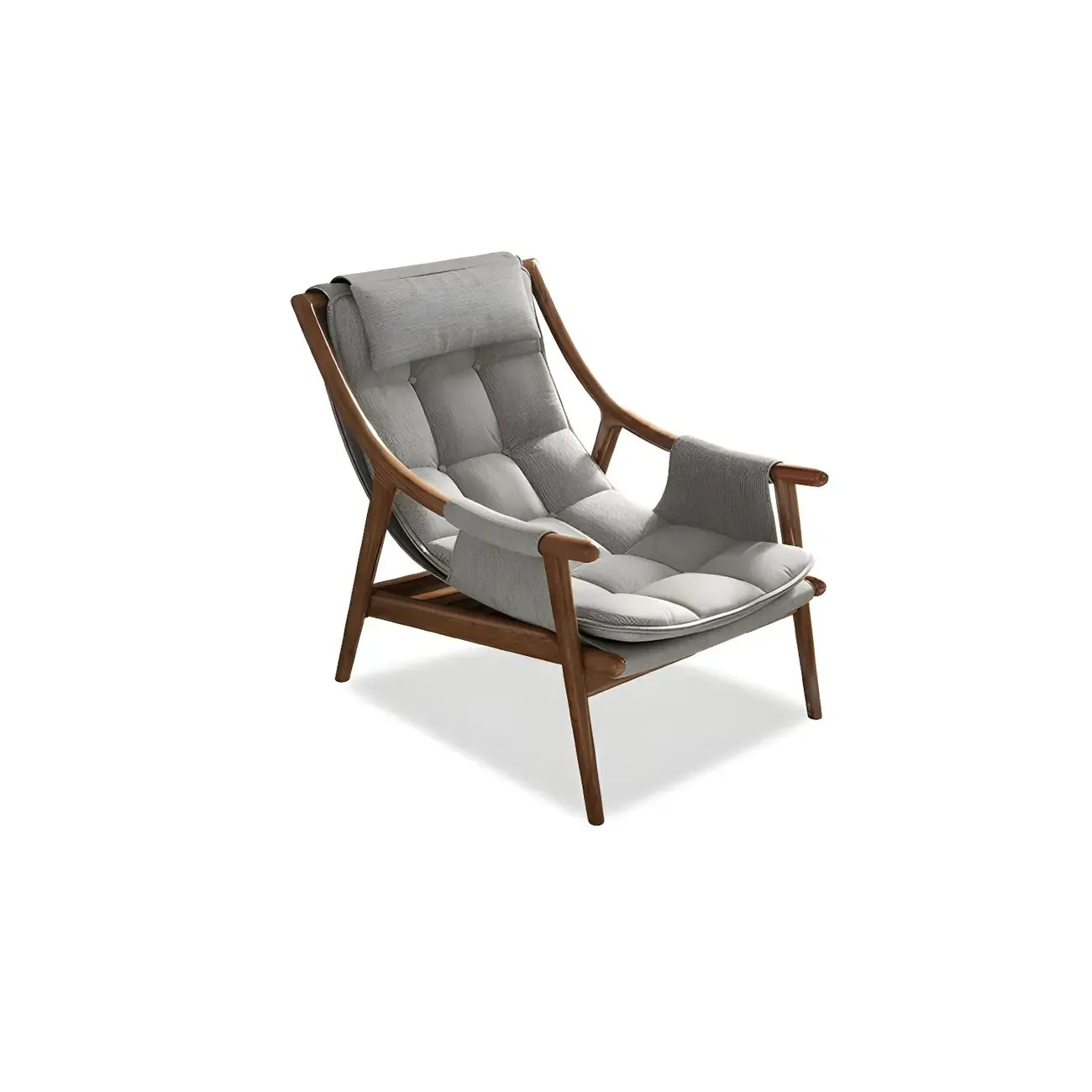 Fauteuil d'appoint contemporain en cuir avec structure en bois