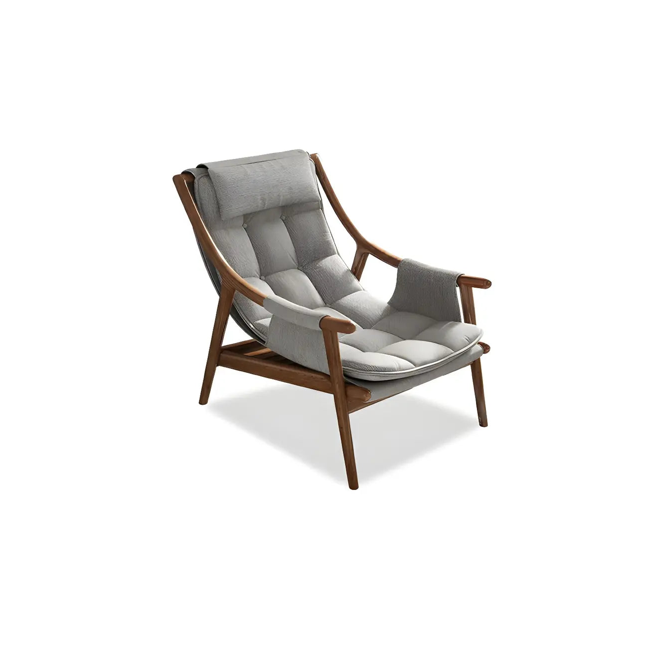 Fauteuil d'appoint contemporain en cuir avec structure en bois