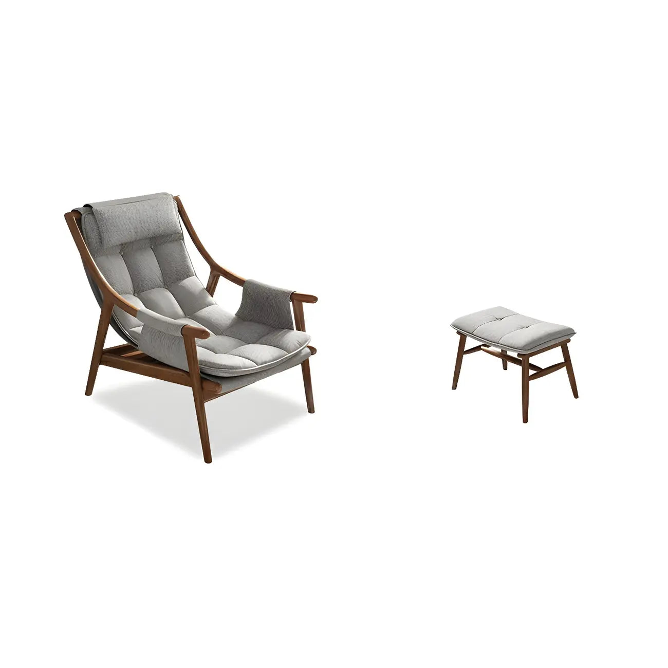 Fauteuil d'appoint contemporain en cuir avec structure en bois