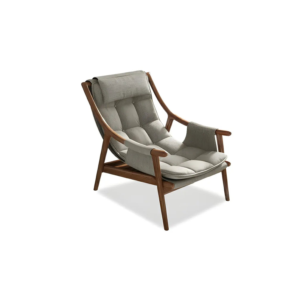 Fauteuil d'appoint contemporain en cuir avec structure en bois