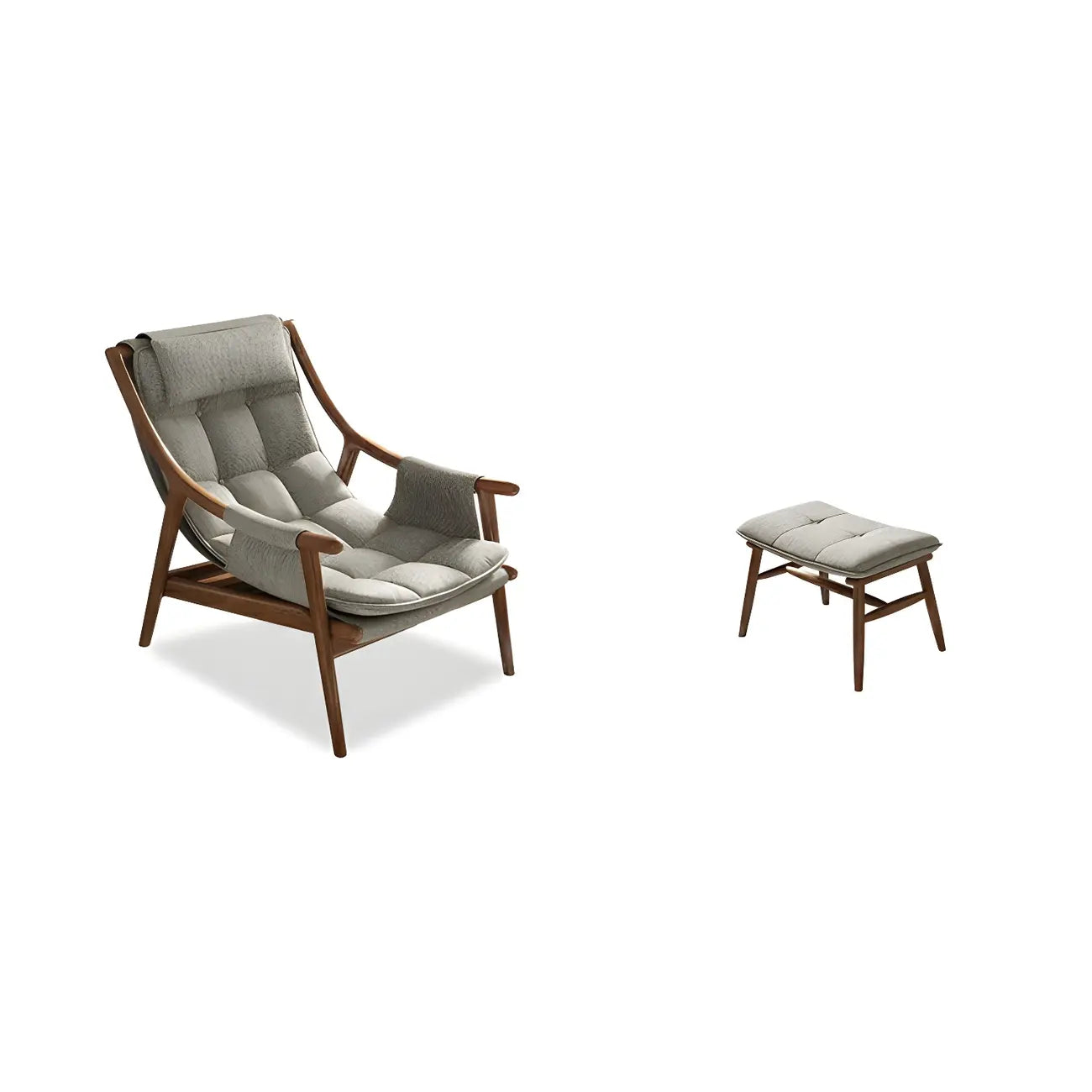 Fauteuil d'appoint contemporain en cuir avec structure en bois