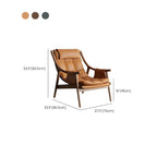 Fauteuil d'appoint contemporain en cuir avec structure en bois