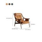 Fauteuil d'appoint contemporain en cuir avec structure en bois