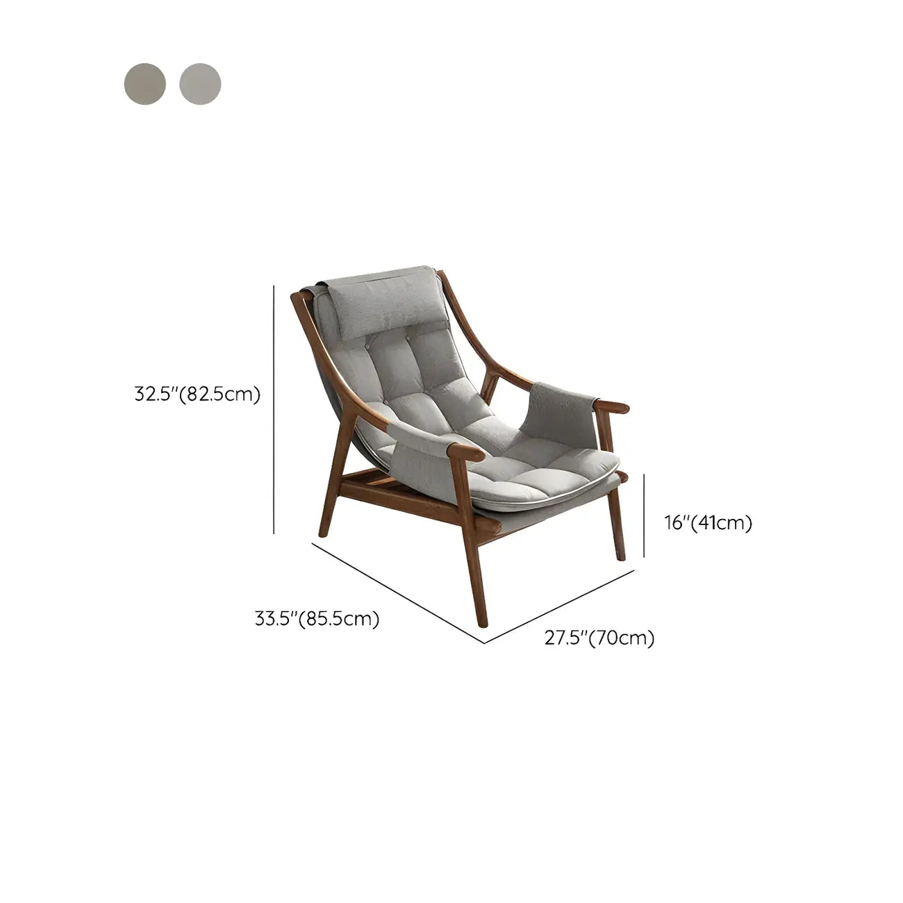 Fauteuil d'appoint contemporain en cuir avec structure en bois