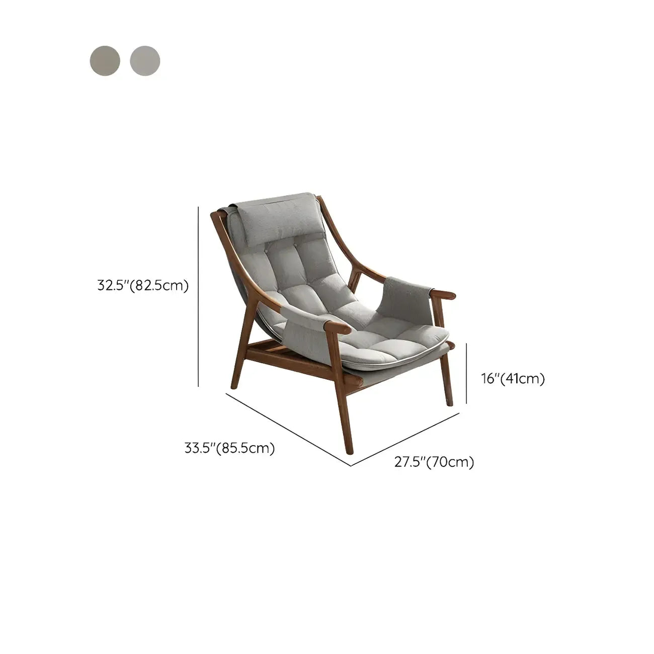 Fauteuil d'appoint contemporain en cuir avec structure en bois