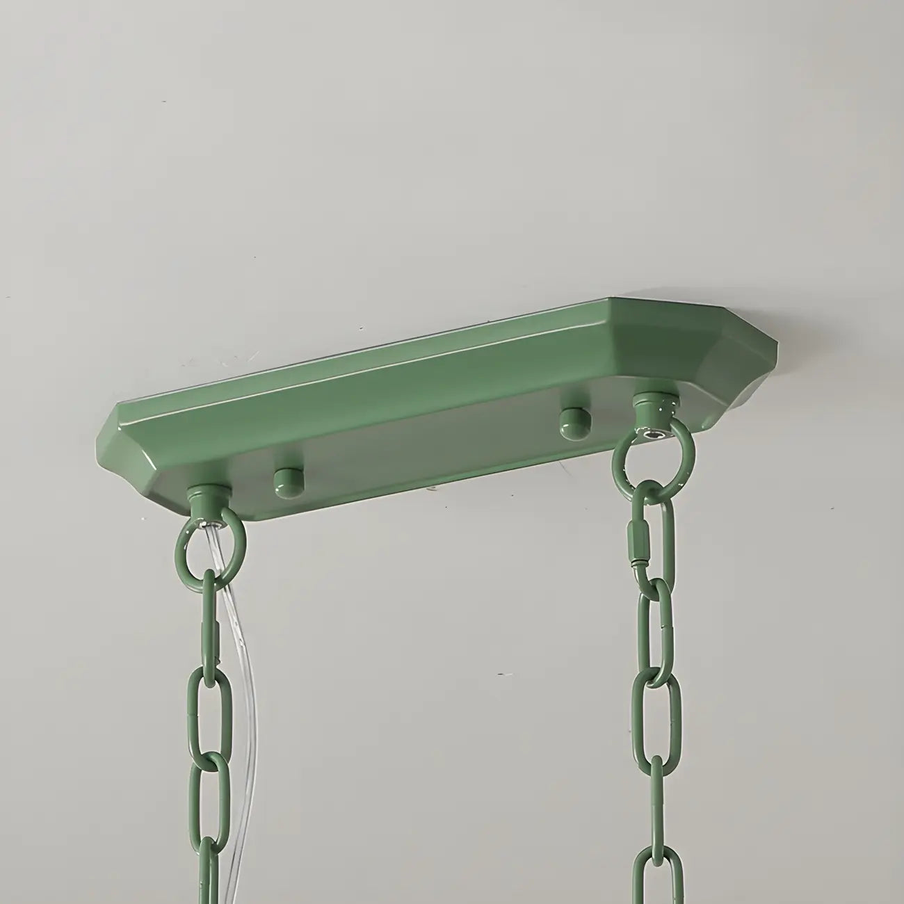 Suspension florale à 3 lumières en verre vert pour îlot de cuisine