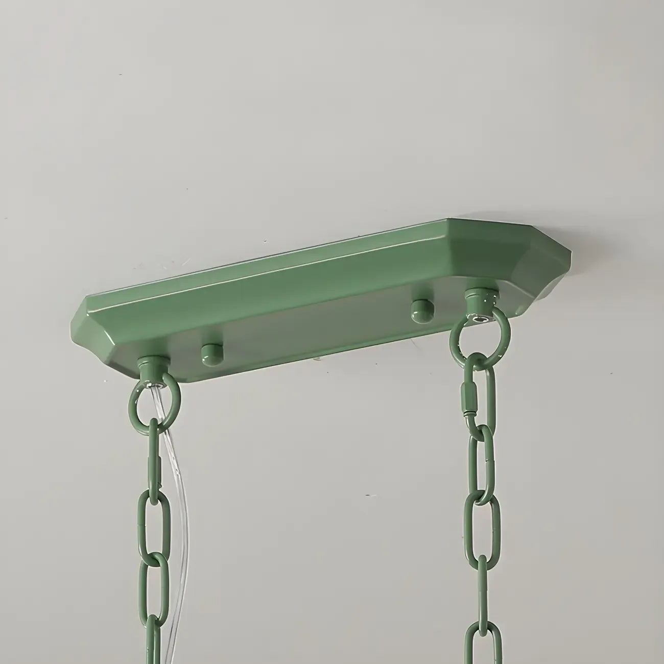 Suspension florale à 3 lumières en verre vert pour îlot de cuisine