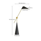 Lampadaire moderne noir avec abat-jour triangulaire et pied en métal