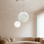 Suspension lumineuse 3D en forme de lune à intensité variable pour une décoration de chevet moderne