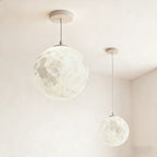 Suspension lumineuse 3D en forme de lune à intensité variable pour une décoration de chevet moderne