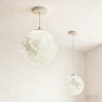 Suspension lumineuse 3D en forme de lune à intensité variable pour une décoration de chevet moderne