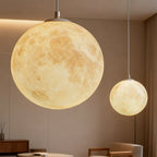Suspension lumineuse 3D en forme de lune à intensité variable pour une décoration de chevet moderne