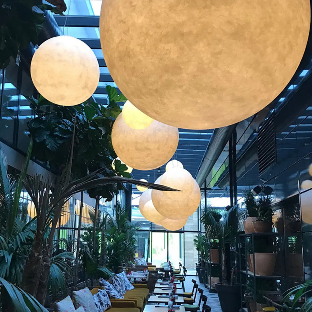 Suspension lumineuse 3D en forme de lune à intensité variable pour une décoration de chevet moderne