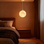 Suspension lumineuse 3D en forme de lune à intensité variable pour une décoration de chevet moderne