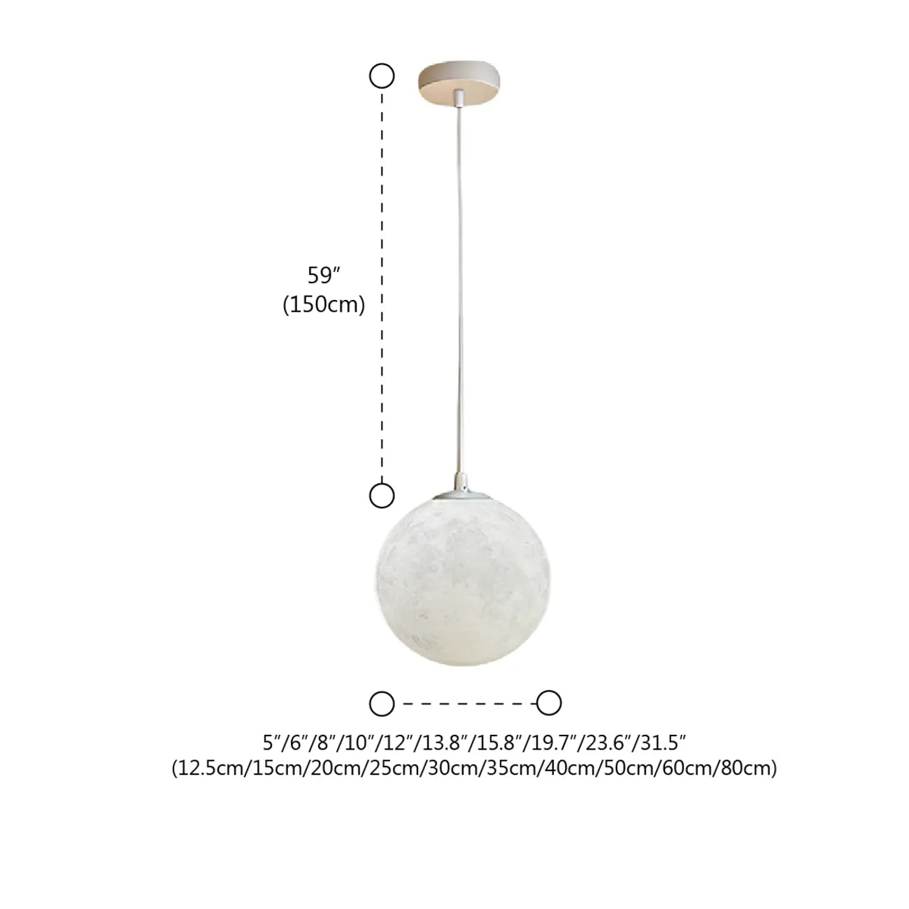 Suspension lumineuse 3D en forme de lune à intensité variable pour une décoration de chevet moderne