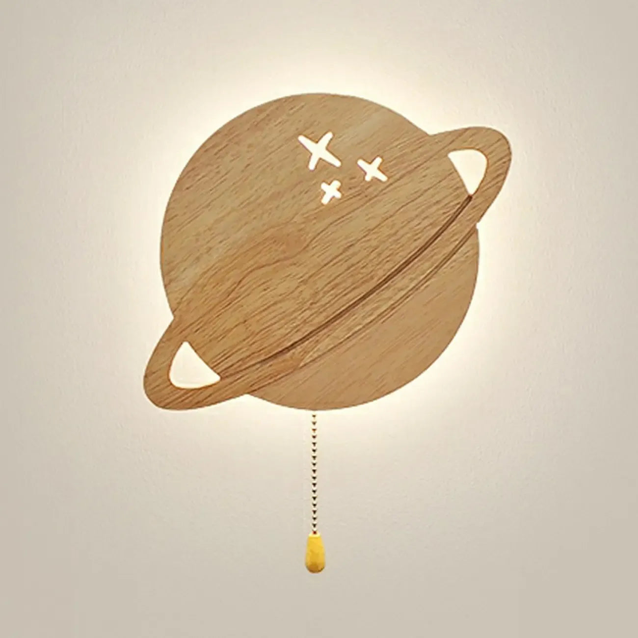 Applique murale en bois en forme de lune pour chambre d'enfant
