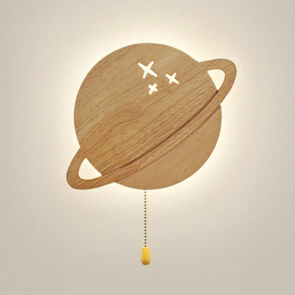 Applique murale en bois en forme de lune pour chambre d'enfant