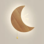 Applique murale en bois en forme de lune pour chambre d'enfant