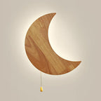 Applique murale en bois en forme de lune pour chambre d'enfant