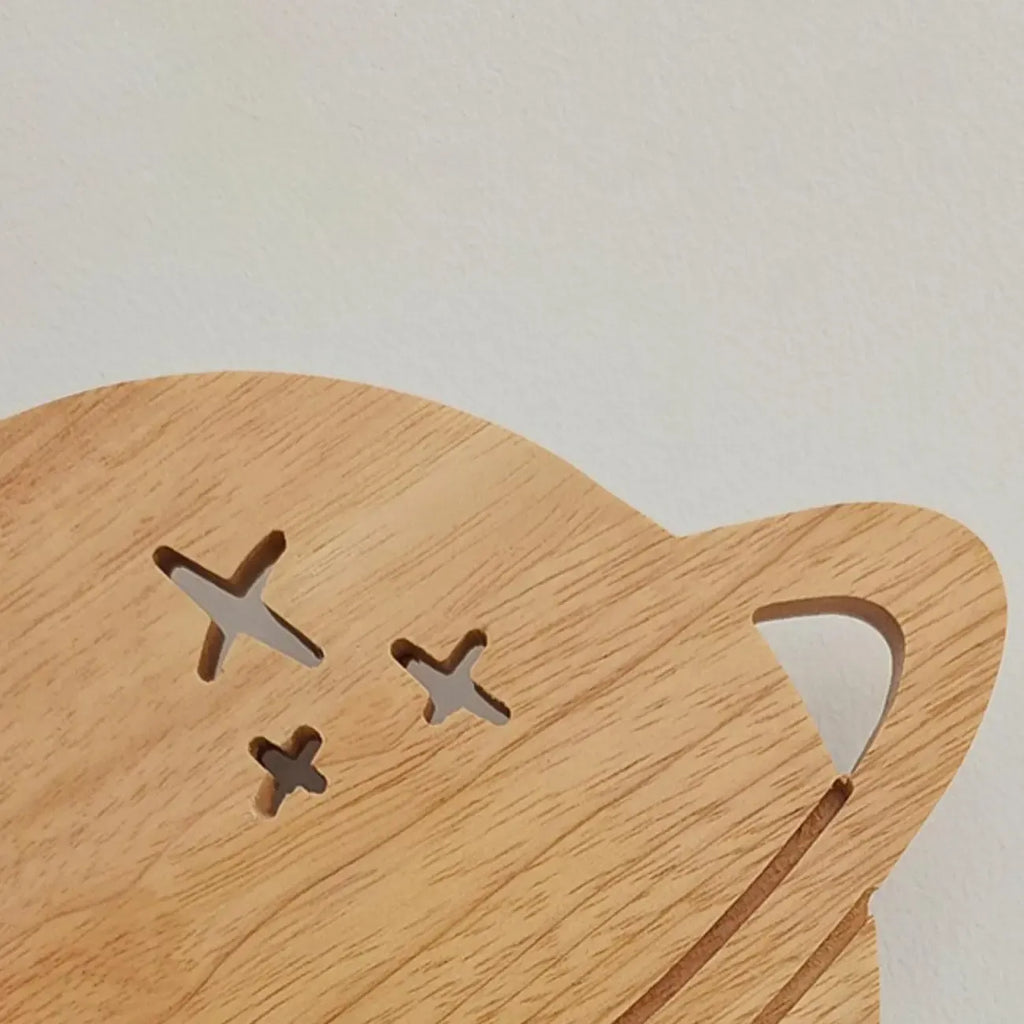 Applique murale en bois en forme de lune pour chambre d'enfant
