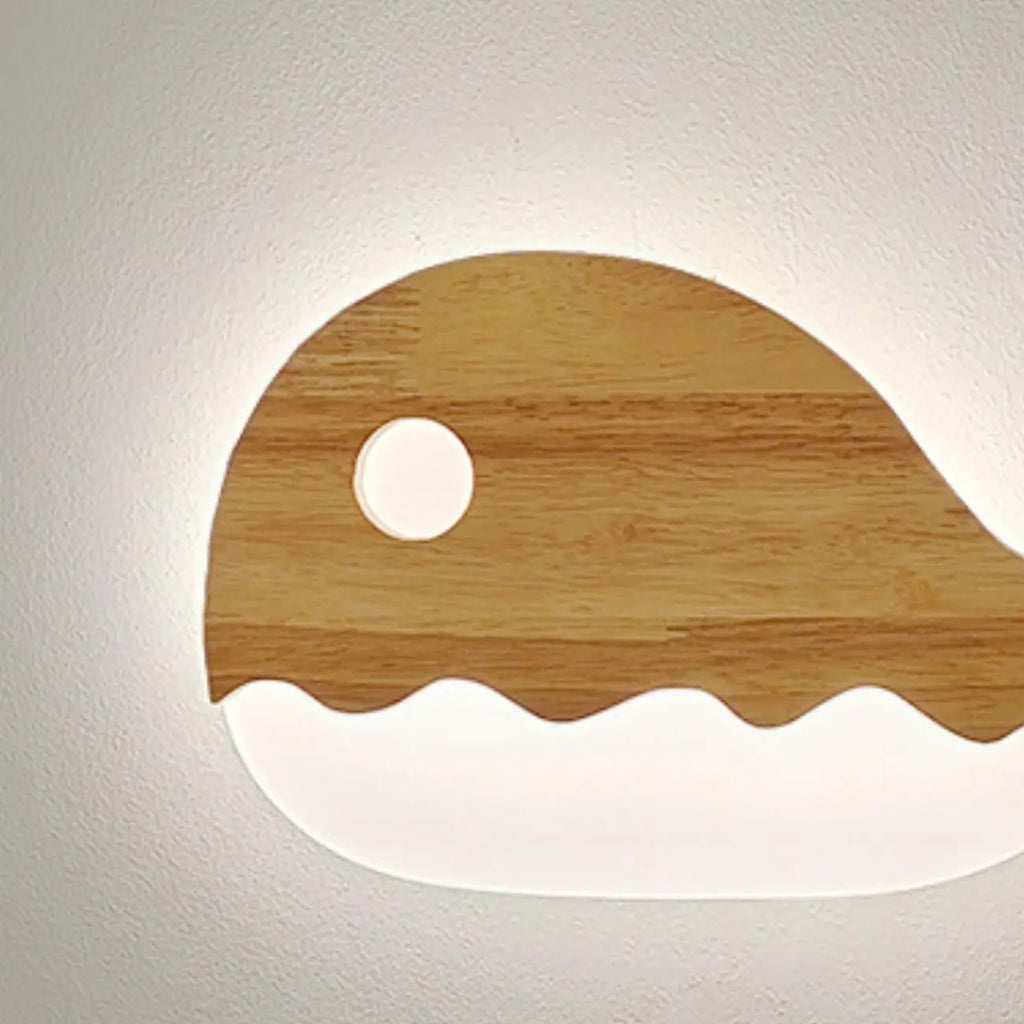 Applique murale en bois en forme de lune pour chambre d'enfant