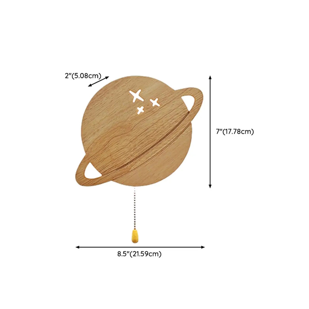 Applique murale en bois en forme de lune pour chambre d'enfant