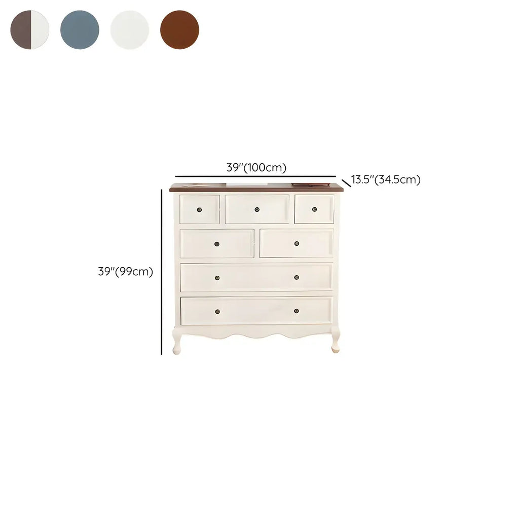 Coffres de rangement élégants et classiques en bois laqué blanc et marron