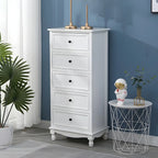 Commode classique en bois ivoire avec pieds boule et tiroirs