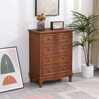 Commode classique en bois ivoire avec pieds boule et tiroirs