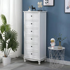 Commode classique en bois ivoire avec pieds boule et tiroirs