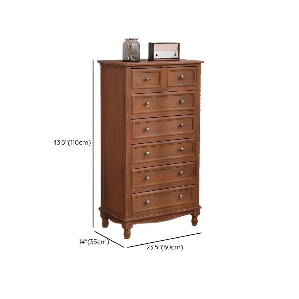 Commode classique en bois ivoire avec pieds boule et tiroirs