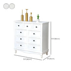 Commode classique en bois ivoire avec pieds boule et tiroirs