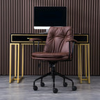 Fauteuil de bureau pivotant et inclinable moderne en cuir vert