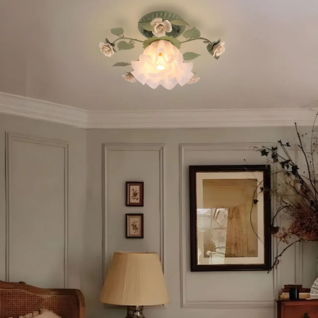 Élégante mini lampe LED semi-encastrée en forme de fleur pour intérieur
