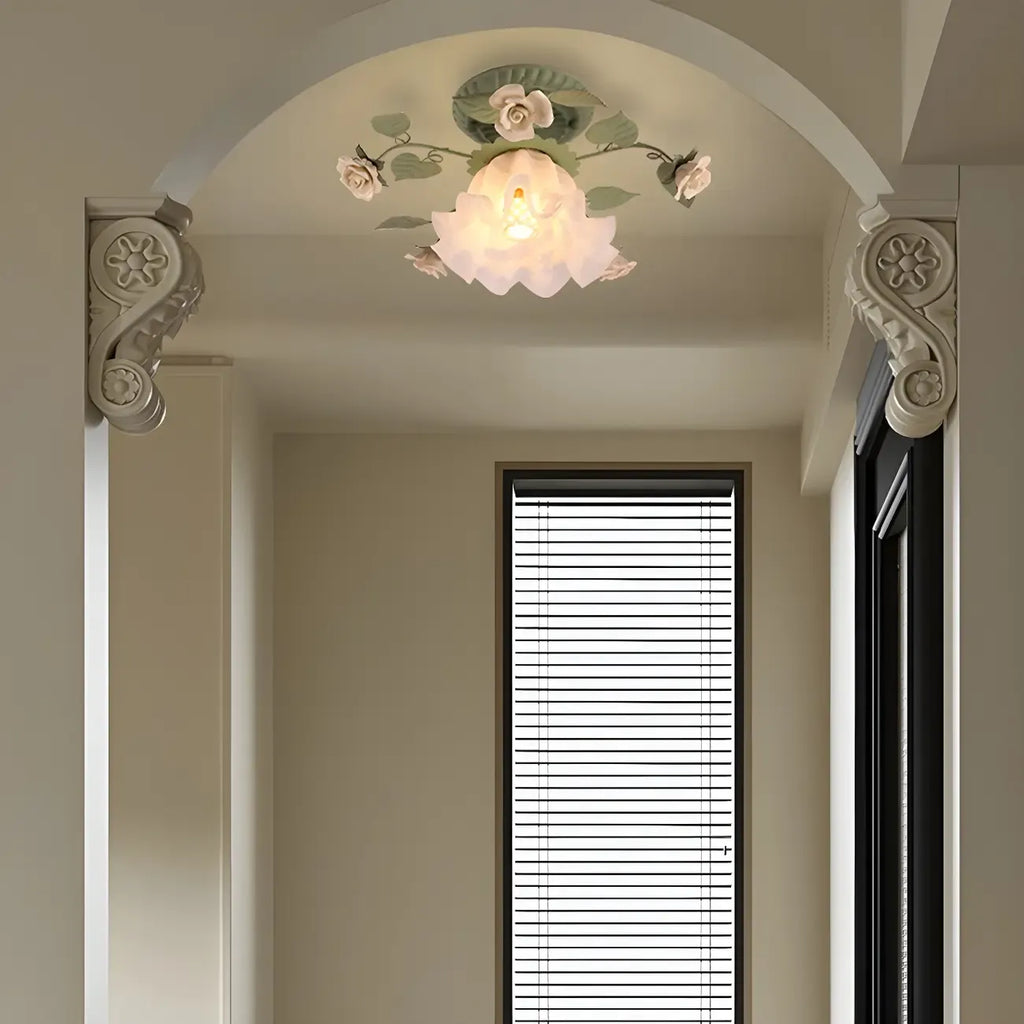 Élégante mini lampe LED semi-encastrée en forme de fleur pour intérieur