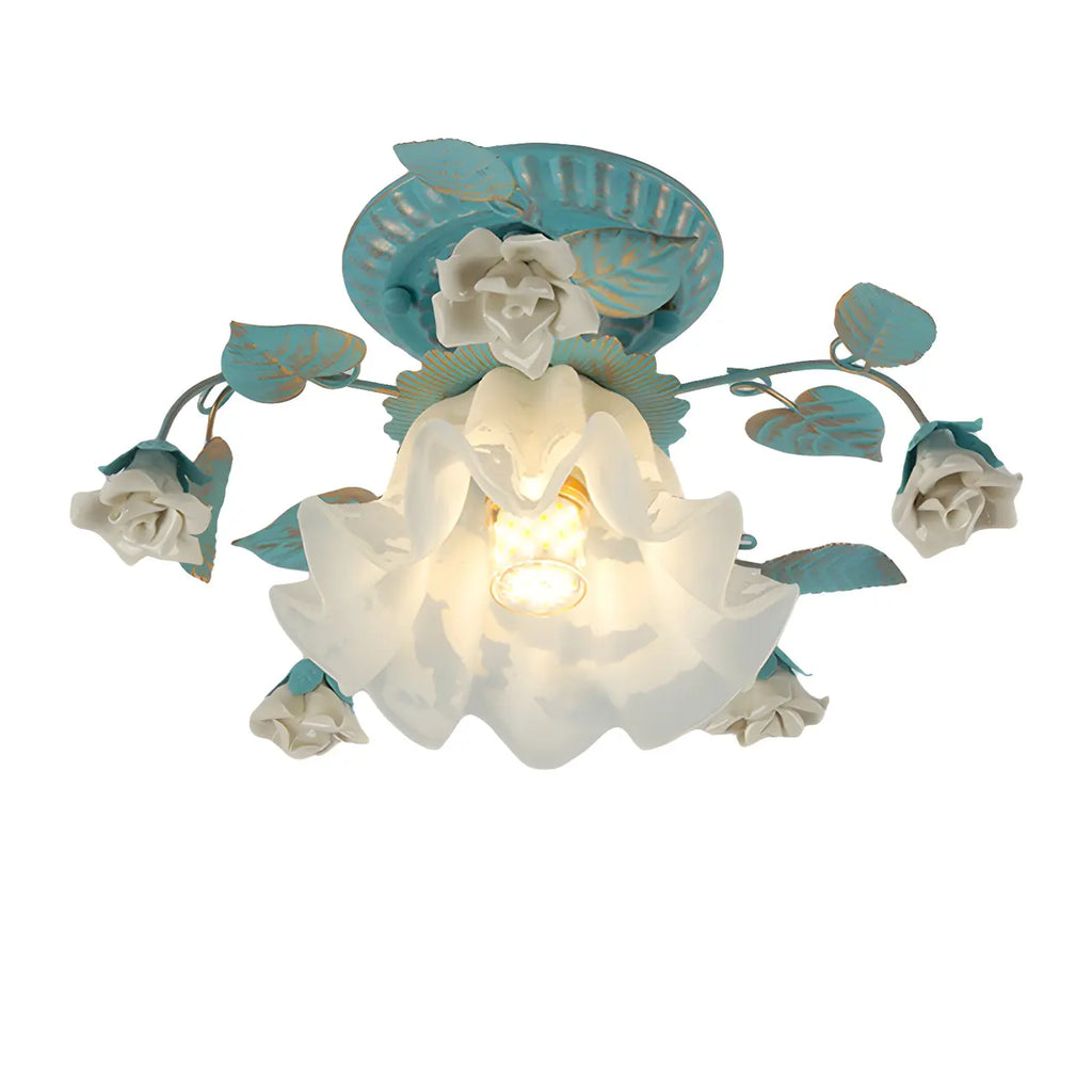 Élégante mini lampe LED semi-encastrée en forme de fleur pour intérieur
