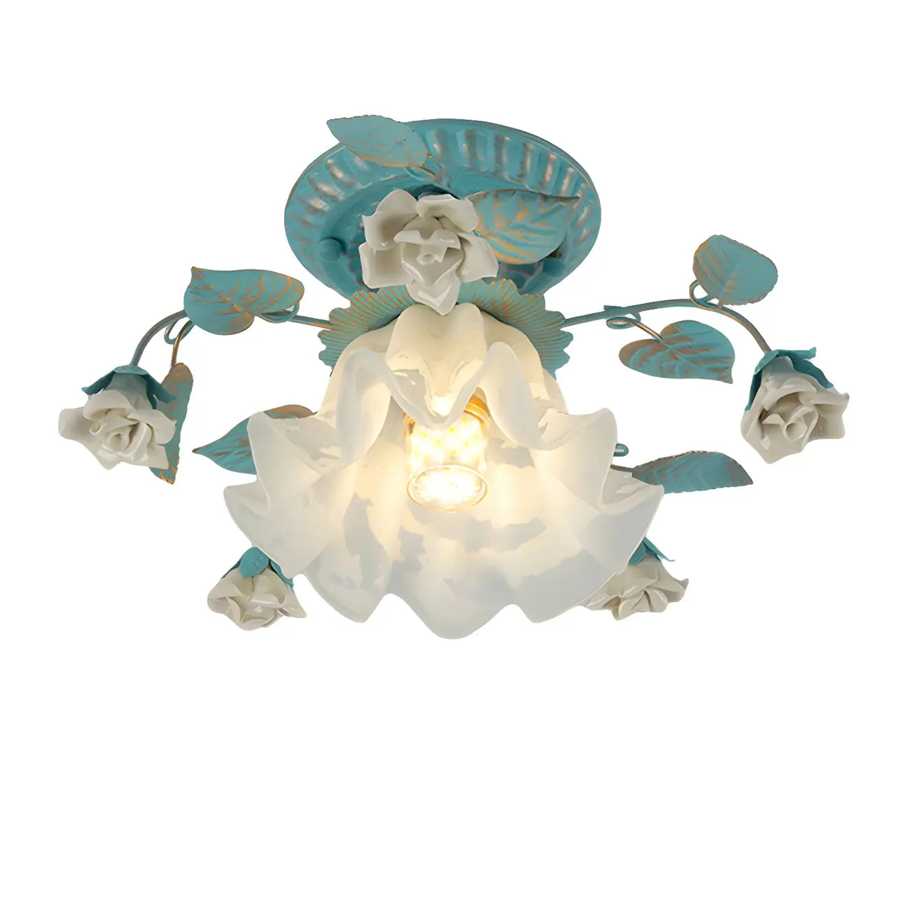 Élégante mini lampe LED semi-encastrée en forme de fleur pour intérieur